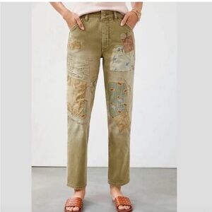Anthropology Pilcro Olive Patchwork  Jeans 30